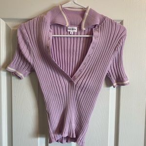 Shania Ribbed Polo Top SUPERDOWN